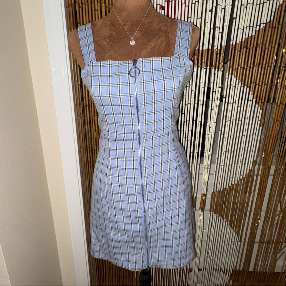Forever 21 Blue and White Plaid Mini Dress